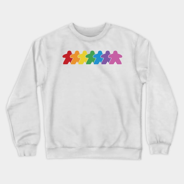 Every Meeple Board Game Pride Crewneck Sweatshirt by Beam Geeks